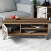 LIVING ROOM COMPOSITION  2PCS MELAMINE IN WALNUT-WHITE LIVING ROOM COMPOSITION  2PCS MELAMINE IN WALNUT-WHITE