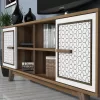 LIVING ROOM COMPOSITION  2PCS MELAMINE IN WALNUT-WHITE LIVING ROOM COMPOSITION  2PCS MELAMINE IN WALNUT-WHITE
