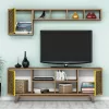 LIVING ROOM COMPOSITION  2PCS MELAMINE IN WALNUT-YELLOW LIVING ROOM COMPOSITION  2PCS MELAMINE IN WALNUT-YELLOW