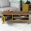LIVING ROOM COMPOSITION  2PCS MELAMINE IN WALNUT-YELLOW LIVING ROOM COMPOSITION  2PCS MELAMINE IN WALNUT-YELLOW