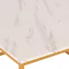 Coffee Table BRAYLEN Square Melamine White Marble and Gold Base 75x75x43.5cm Coffee Table BRAYLEN Square Melamine White Marble and Gold Base 75x75x43.5cm
