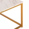 Coffee Table BRAYLEN Square Melamine White Marble and Gold Base 75x75x43.5cm Coffee Table BRAYLEN Square Melamine White Marble and Gold Base 75x75x43.5cm