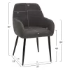 Armchair SHELLY Teddy fabric Grey with Black Metal legs 57x55x87Hcm. Armchair SHELLY Teddy fabric Grey with Black Metal legs 57x55x87Hcm.