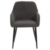 Armchair SHELLY Teddy fabric Grey with Black Metal legs 57x55x87Hcm. Armchair SHELLY Teddy fabric Grey with Black Metal legs 57x55x87Hcm.