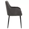 Armchair SHELLY Teddy fabric Grey with Black Metal legs 57x55x87Hcm. Armchair SHELLY Teddy fabric Grey with Black Metal legs 57x55x87Hcm.