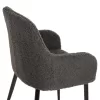 Armchair SHELLY Teddy fabric Grey with Black Metal legs 57x55x87Hcm. Armchair SHELLY Teddy fabric Grey with Black Metal legs 57x55x87Hcm.