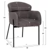 Chair-Armchair WOLF Boucle fabric Grey and Black Metal legs 58x58x80Hcm. Chair-Armchair WOLF Boucle fabric Grey and Black Metal legs 58x58x80Hcm.
