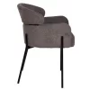 Chair-Armchair WOLF Boucle fabric Grey and Black Metal legs 58x58x80Hcm. Chair-Armchair WOLF Boucle fabric Grey and Black Metal legs 58x58x80Hcm.