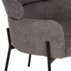 Chair-Armchair WOLF Boucle fabric Grey and Black Metal legs 58x58x80Hcm. Chair-Armchair WOLF Boucle fabric Grey and Black Metal legs 58x58x80Hcm.