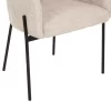 Chair-Armchair WOLF Boucle fabric Cream and Black Metal legs 58x58x80Hcm.