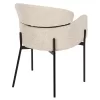 Chair-Armchair WOLF Boucle fabric Cream and Black Metal legs 58x58x80Hcm.