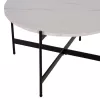 Τραπεζάκι σαλονιού C9588.05 MDF Λευκό Μάρμαρο και Μαύρη Μεταλλική Βάση Φ80x45Υεκ. Τραπεζάκι σαλονιού C9588.05 MDF Λευκό Μάρμαρο και Μαύρη Μεταλλική Βάση Φ80x45Υεκ.