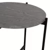 Coffee Table C9589.02 MDF Grey Marble and Black Metal Base Φ50x55Hcm Coffee Table C9589.02 MDF Grey Marble and Black Metal Base Φ50x55Hcm
