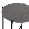 Coffee Table C9589.02 MDF Grey Marble and Black Metal Base Φ50x55Hcm Coffee Table C9589.02 MDF Grey Marble and Black Metal Base Φ50x55Hcm