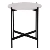 Coffee Table C9589.05 MDF White Marble and Black Metal Base Φ50x55Ycm Coffee Table C9589.05 MDF White Marble and Black Metal Base Φ50x55Ycm