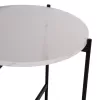 Coffee Table C9589.05 MDF White Marble and Black Metal Base Φ50x55Ycm Coffee Table C9589.05 MDF White Marble and Black Metal Base Φ50x55Ycm