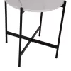 Coffee Table C9589.05 MDF White Marble and Black Metal Base Φ50x55Ycm Coffee Table C9589.05 MDF White Marble and Black Metal Base Φ50x55Ycm