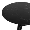Τραπεζάκι Σαλονιού ROCKET C9586.01 Στρογγυλό MDF Μαύρο Μάρμαρο - Μαύρη Σαγρέ Βάση Φ80x42Υεκ.