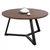 Τραπέζι Σαλονιού Rocket Στρογγυλό MDF Walnut-Μαύρη Σαγρέ Βάση Φ80x42Υ εκ.