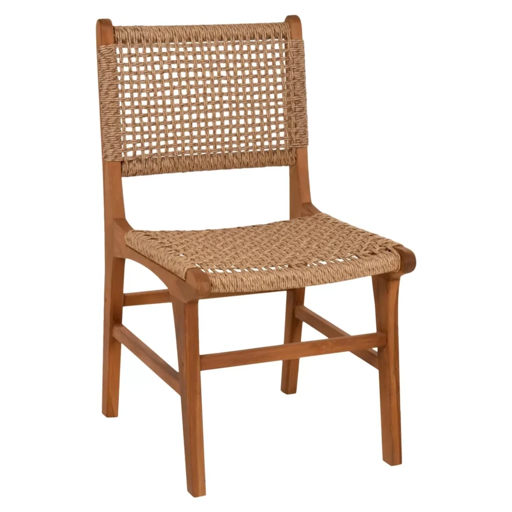 Καρέκλα Τραπεζαρίας NESHA Ξύλο Teak με Σχοινί Viro 50x56x85Υεκ.