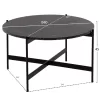 Coffee Table C9588.01 MDF Black Marble and Black Metal Base Φ80x45Ycm Coffee Table C9588.01 MDF Black Marble and Black Metal Base Φ80x45Ycm