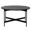 Coffee Table C9588.01 MDF Black Marble and Black Metal Base Φ80x45Ycm Coffee Table C9588.01 MDF Black Marble and Black Metal Base Φ80x45Ycm
