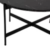 Coffee Table C9588.01 MDF Black Marble and Black Metal Base Φ80x45Ycm Coffee Table C9588.01 MDF Black Marble and Black Metal Base Φ80x45Ycm