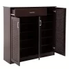 SHOE CABINET PROBY  MELAMINE IN WENGE 120x37,5x121,5Hcm.