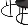 Coffee table C8763.14 Set of 2 pcs MDF Black - White Marble and Black legs Φ80 and Φ48cm Coffee table C8763.14 Set of 2 pcs MDF Black - White Marble and Black legs Φ80 and Φ48cm