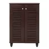 SHOE CABINET PROLLY MELAMINE IN WENGE-2 DOORS-4 SHELVES 60x34x88Hcm. SHOE CABINET PROLLY MELAMINE IN WENGE-2 DOORS-4 SHELVES 60x34x88Hcm.