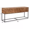 CONSOLE WITH DRAWERS JORDI  TEAK WOOD IN NATURAL-BLACK METAL BASE 180x43x79Hcm.