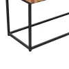 CONSOLE WITH DRAWERS JORDI  TEAK WOOD IN NATURAL-BLACK METAL BASE 180x43x79Hcm.