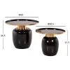 Coffee Tables FRYNX Set of 2 pcs Metal Black and Gold Φ60x46.5H and Φ50x41.5H cm.