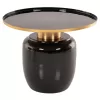 Coffee Tables FRYNX Set of 2 pcs Metal Black and Gold Φ60x46.5H and Φ50x41.5H cm.