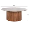 Coffee table FORMEL C9671 Acacia Wood in Natural - White Marble Φ100x40Υcm Coffee table FORMEL C9671 Acacia Wood in Natural - White Marble Φ100x40Υcm