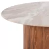 Coffee table FORMEL C9671 Acacia Wood in Natural - White Marble Φ100x40Υcm Coffee table FORMEL C9671 Acacia Wood in Natural - White Marble Φ100x40Υcm