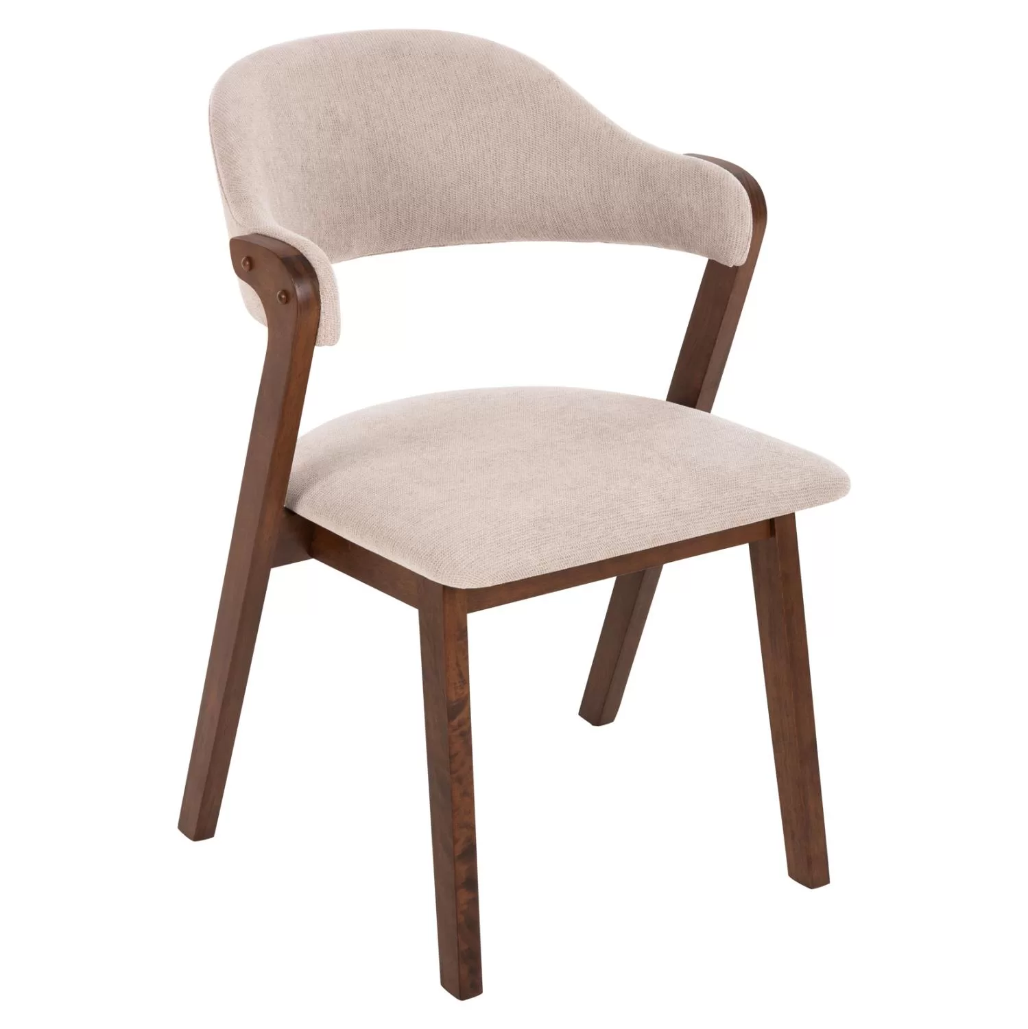 Καρέκλα RIDER Rubberwood Καρυδί και Εκρού ύφασμα 59x59x83Yεκ. Καρέκλα RIDER Rubberwood Καρυδί και Εκρού ύφασμα 59x59x83Yεκ.