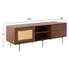 MEEN MDF TV Cabinet with Walnut Veneer and Gold Legs 160x40x52cm MEEN MDF TV Cabinet with Walnut Veneer and Gold Legs 160x40x52cm