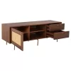 MEEN MDF TV Cabinet with Walnut Veneer and Gold Legs 160x40x52cm MEEN MDF TV Cabinet with Walnut Veneer and Gold Legs 160x40x52cm