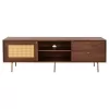 MEEN MDF TV Cabinet with Walnut Veneer and Gold Legs 160x40x52cm MEEN MDF TV Cabinet with Walnut Veneer and Gold Legs 160x40x52cm