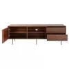 MEEN MDF TV Cabinet with Walnut Veneer and Gold Legs 160x40x52cm MEEN MDF TV Cabinet with Walnut Veneer and Gold Legs 160x40x52cm