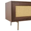 MEEN MDF TV Cabinet with Walnut Veneer and Gold Legs 160x40x52cm MEEN MDF TV Cabinet with Walnut Veneer and Gold Legs 160x40x52cm
