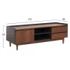 TV Cabinet VEEN MDF with Walnut Veneer in Walnut - Dark Gray 170x40x50cm. TV Cabinet VEEN MDF with Walnut Veneer in Walnut - Dark Gray 170x40x50cm.