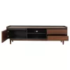 TV Cabinet VEEN MDF with Walnut Veneer in Walnut - Dark Gray 170x40x50cm. TV Cabinet VEEN MDF with Walnut Veneer in Walnut - Dark Gray 170x40x50cm.