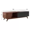 TV Cabinet HUDSON MDF Walnut Veneer in Walnut - Dark Grey 180x40x50cm TV Cabinet HUDSON MDF Walnut Veneer in Walnut - Dark Grey 180x40x50cm