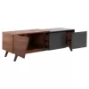TV Cabinet HUDSON MDF Walnut Veneer in Walnut - Dark Grey 180x40x50cm TV Cabinet HUDSON MDF Walnut Veneer in Walnut - Dark Grey 180x40x50cm