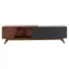 TV Cabinet HUDSON MDF Walnut Veneer in Walnut - Dark Grey 180x40x50cm TV Cabinet HUDSON MDF Walnut Veneer in Walnut - Dark Grey 180x40x50cm