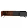 TV Cabinet HUDSON MDF Walnut Veneer in Walnut - Dark Grey 180x40x50cm TV Cabinet HUDSON MDF Walnut Veneer in Walnut - Dark Grey 180x40x50cm