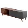 TV Cabinet HUDSON MDF Walnut Veneer in Walnut - Dark Grey 180x40x50cm TV Cabinet HUDSON MDF Walnut Veneer in Walnut - Dark Grey 180x40x50cm