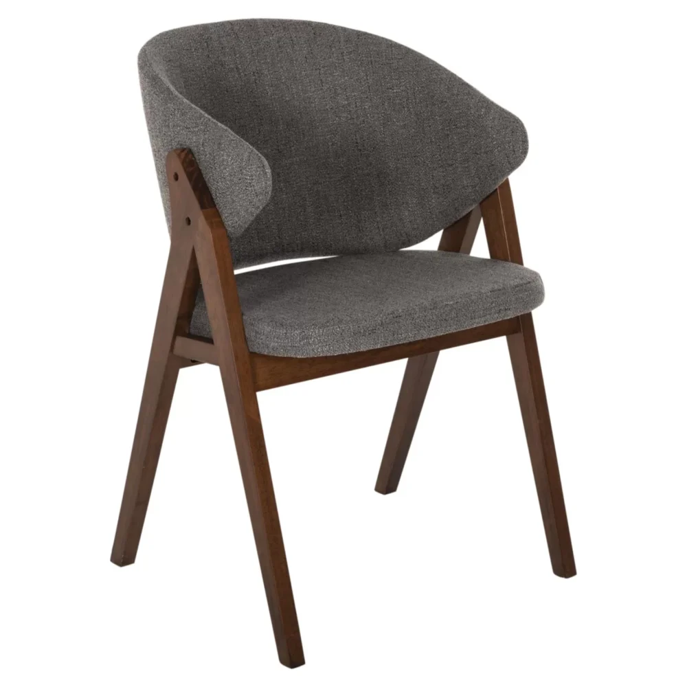 Καρέκλα HANA Rubberwood Καρυδί και Γκρί ύφασμα 55x60x84Yεκ. Καρέκλα HANA Rubberwood Καρυδί και Γκρί ύφασμα 55x60x84Yεκ.